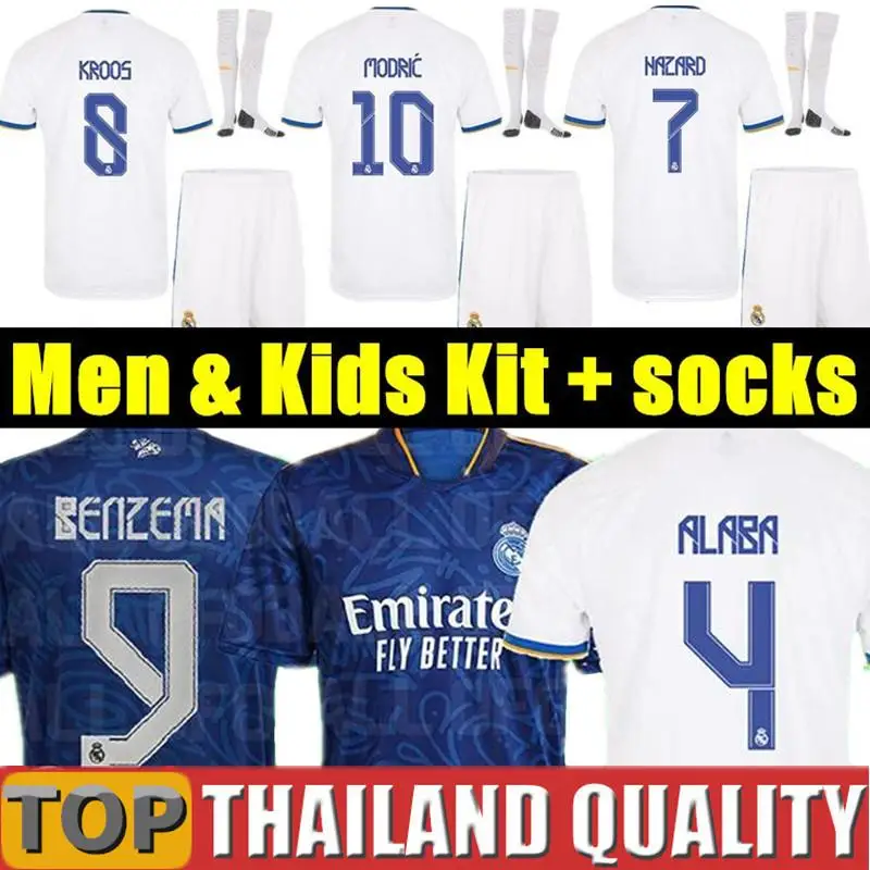 Новый комплект для взрослых BENZEMA 2021 2022 R eal MadridES рубашка MARCELO MODRIC опасность дом VALVERDE