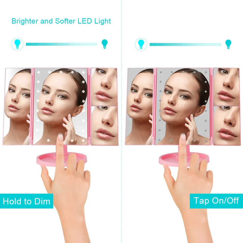 Зеркало для макияжа с сенсорным экраном 22 светодиодный светильник