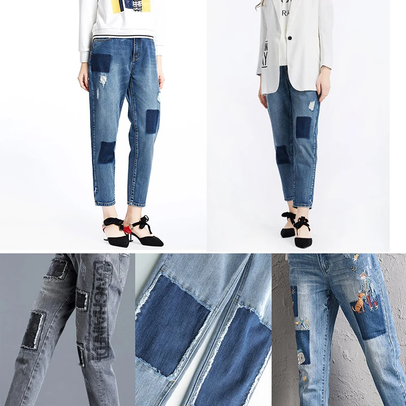 25 шт./компл. джинсовые заплатки для одежды аппликация на колено ремонта локтей и