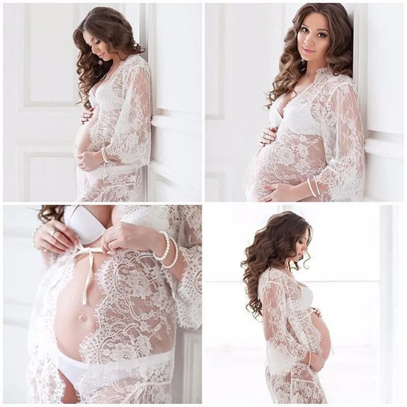 Реквизит для фотосъемки при беременности Одежда Платья для беременных женщин Одежда для фотосъемки белое черное кружевное платье одежда