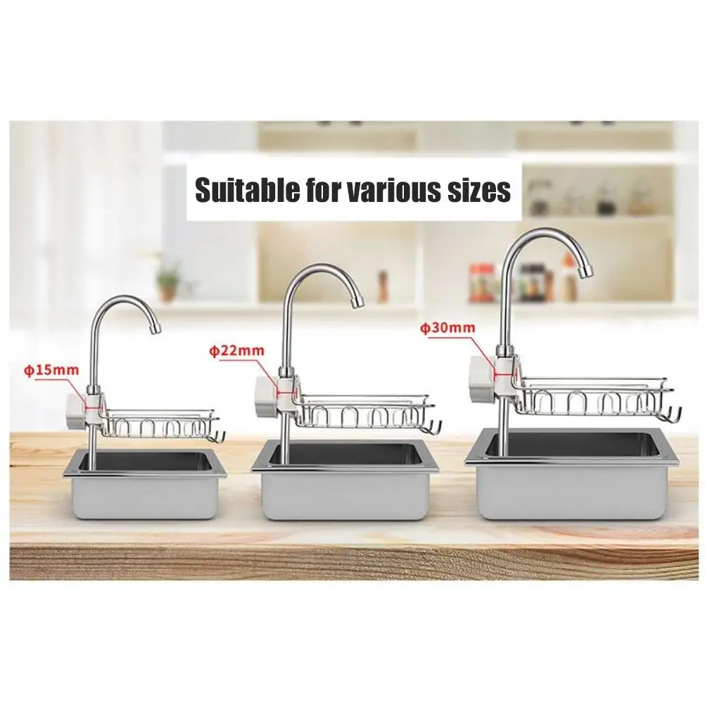 

Stainless Steel Faucet Storage Rack Sink Caddy Organizer Durable Sponge Holder