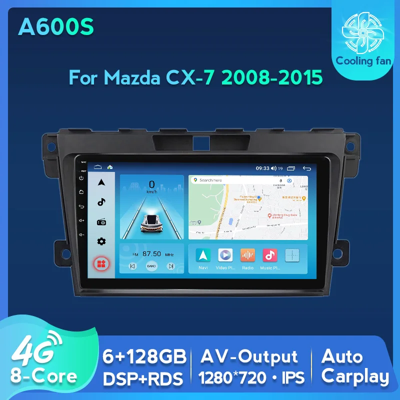 

9 дюймов Android 11 4G + WIF 6 + 128G Авторадио GPS навигация автомобильный мультимедийный плеер для Mazda CX-7 2008-2015 Carplay + Авто IPS BT