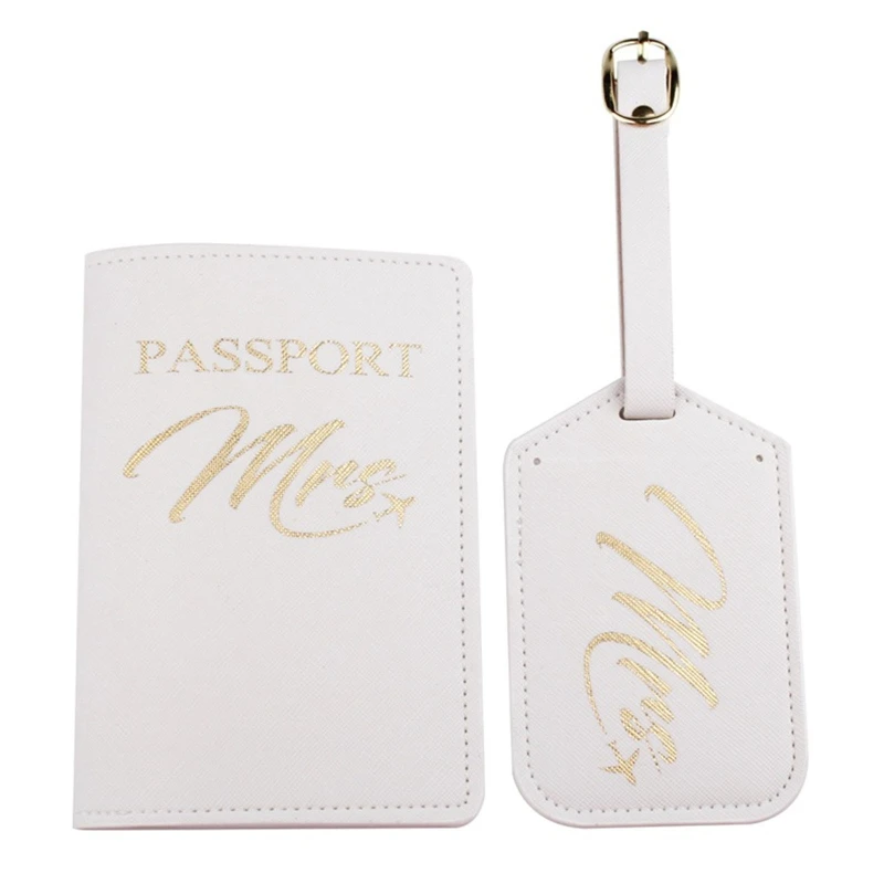 1Set PU Leather Luggage Tag Mr./Mrs. Passport Case for Couples Honeymoon LX9F | Багаж и сумки