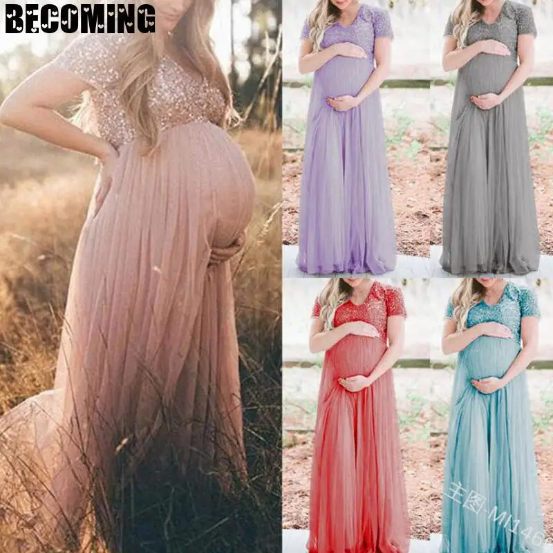 Платье для беременных фотосессии платья Длинные Одежда беременных|Платья| |