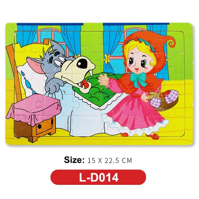 L-D014 Горячая новинка 30 шт. деревянный пазл животное детская игрушка деревянные пазлы мультяшный автомобиль Обучающие Развивающие игрушки для детей - Цвет: L-D014