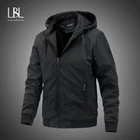 Мужская бейсбольная куртка LBL, однотонная Повседневная куртка-бомбер с капюшоном, мужская куртка-карго на молнии, новая осенняя Высококачественная приталенная мужская куртка