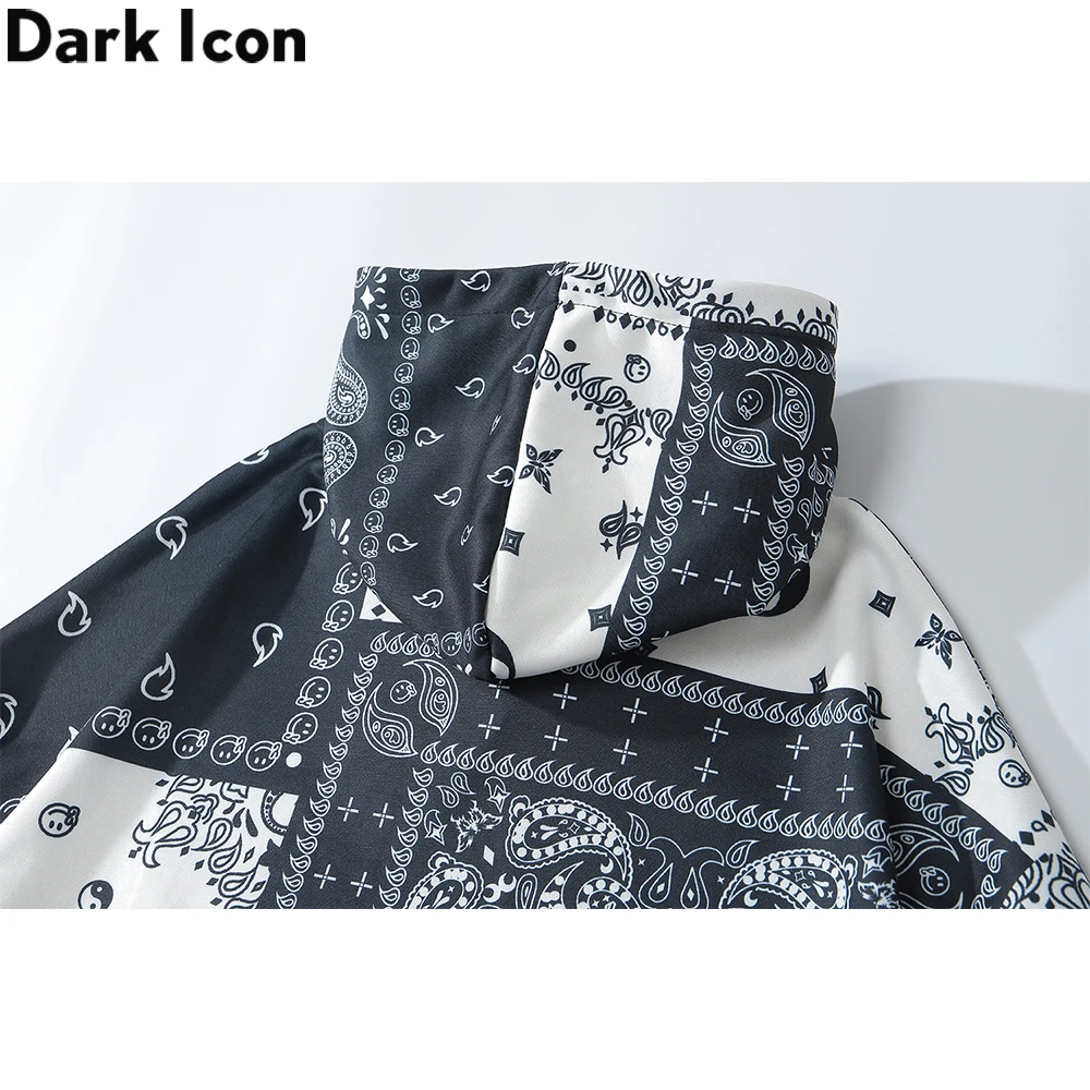 

Dark Icon Taiji Bandana Hoodie Men Pullover Hiphop Sweatshirts with Hoodies Autumn Hooded Man