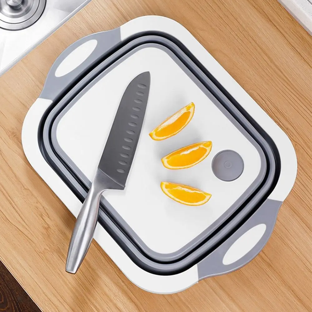 

Dish Storage Organizer Fruit Washing Vegetables Strainer Drain Basket Cutting Board Kitchen Accessories Chopping Blocks