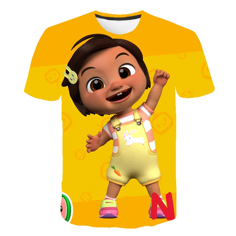 

2021 Summer New 3D Print Kids Cocomelon Boys Girls Toddler Tee Tops Harajuku Streetwear Summer Children Cartoon Animate Tshirts