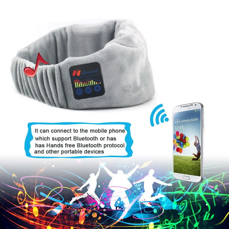 Беспроводные наушники с Bluetooth повязка на голову для сна мягкие маска стерео