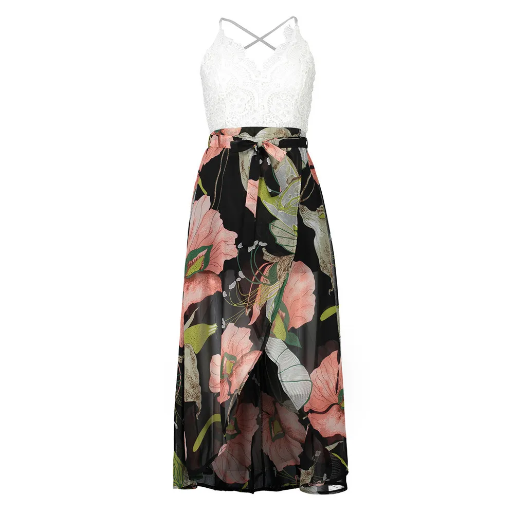 

2021 Women's new summer long dress plus size casual sexy sleeveless Sling Loose Backless party V-neck dress Beach dress dresses