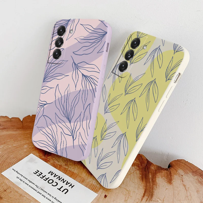 

Plants Liquid Silicone Case For Samsung Galaxy S21 S20 FE S10 Note 20 10 Ultra Plus A72 A52 A42 A32 Ultra Thin Phone Back Cover