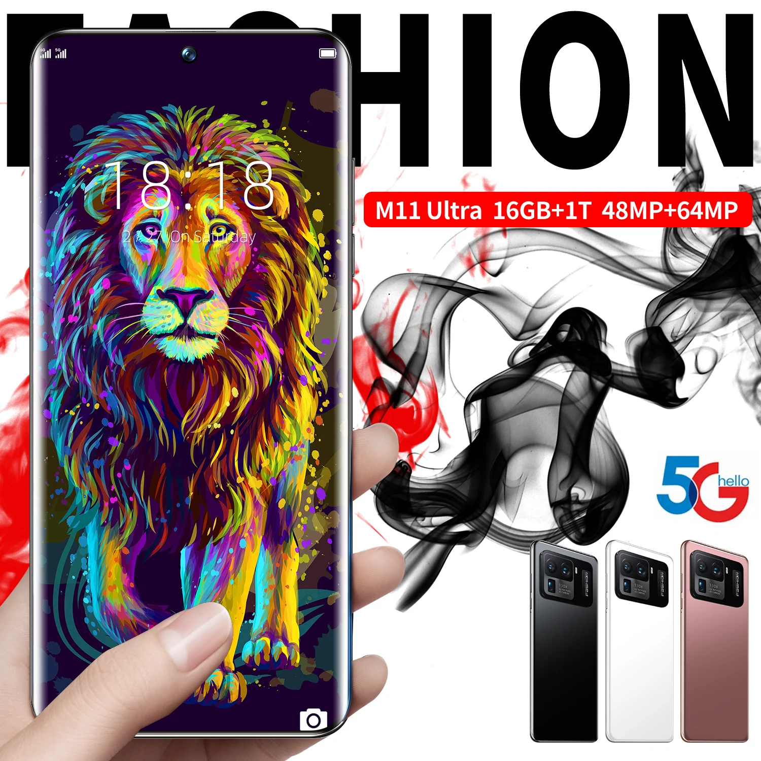 

Mobile Phone 16GB 1T M11 Ultra Qualcomm Snapdragon 888 7.3'' Global Version 6800mAh Android11.0 64MP 5G Waterdrop HD Smartphone