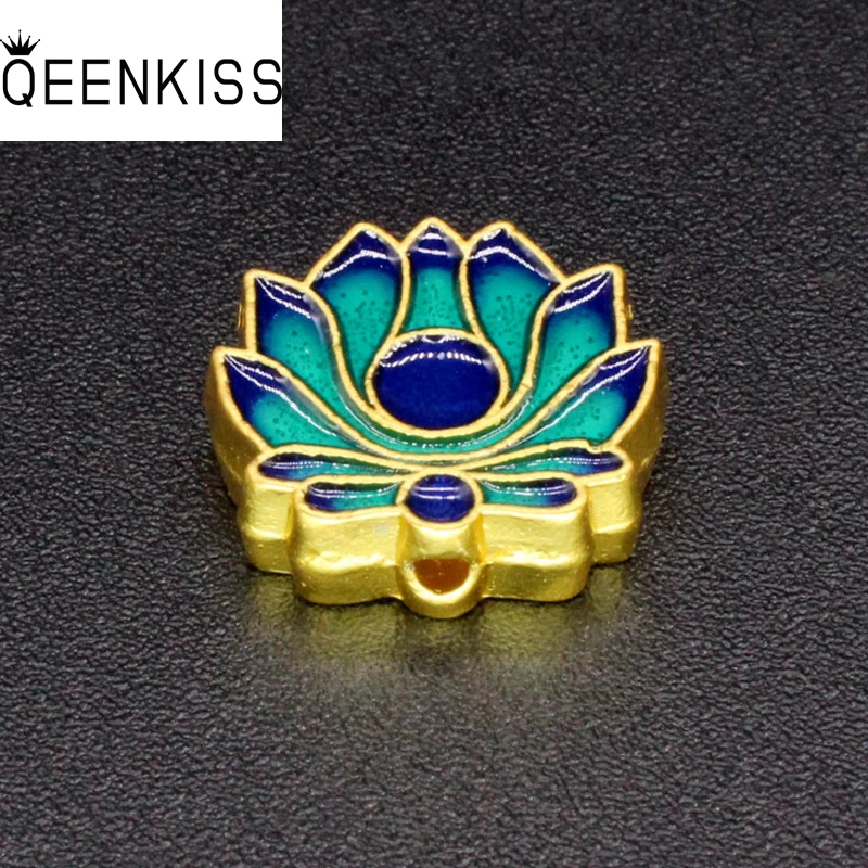 

QEENKISS AC936 Fine DIY Jewelry Making Accessories Findings Fittings Bracelet Necklace Loose Vintage Flower Lotus Spacer Beads
