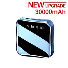30000mAh Mini Power Bank 2USB LED Display Portable External Battery Charger Powerbank High-capacity Power Banks for iPhone