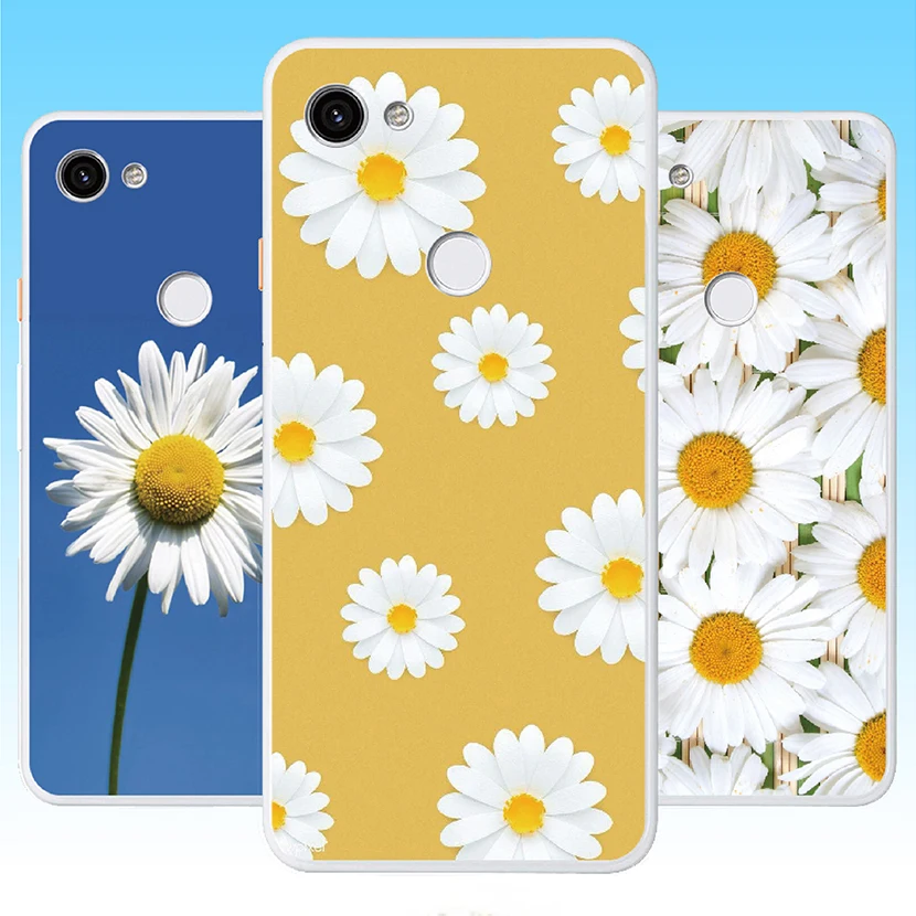 

For Google pixel 6 Pro 6P 5A 5 5XL 4A 5G 4A 4G 4 4XL 3A XL 2 2XL 3 3XL Pixel Case Soft Daisy Flower Back Cover Phone Case