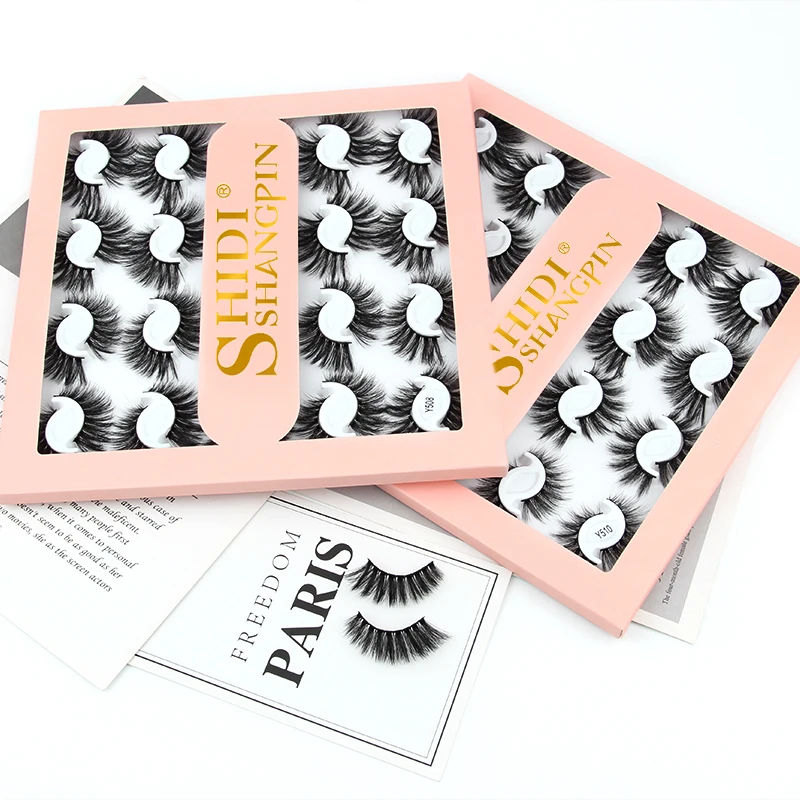 

SHIDISHANGPIN 5/10/20 Pairs Fluffy Dramatic False Eyelashes Natural Long 3D Mink Lashes Extension Soft Thick Faux Cils Wholesale