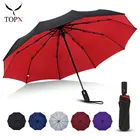 Двухслойный устойчивый зонт, 10 к, прочный, ветрозащитный, автоматический, от дождя, для мужчин и женщин, роскошный, Деловой, большой зонтик в подарок