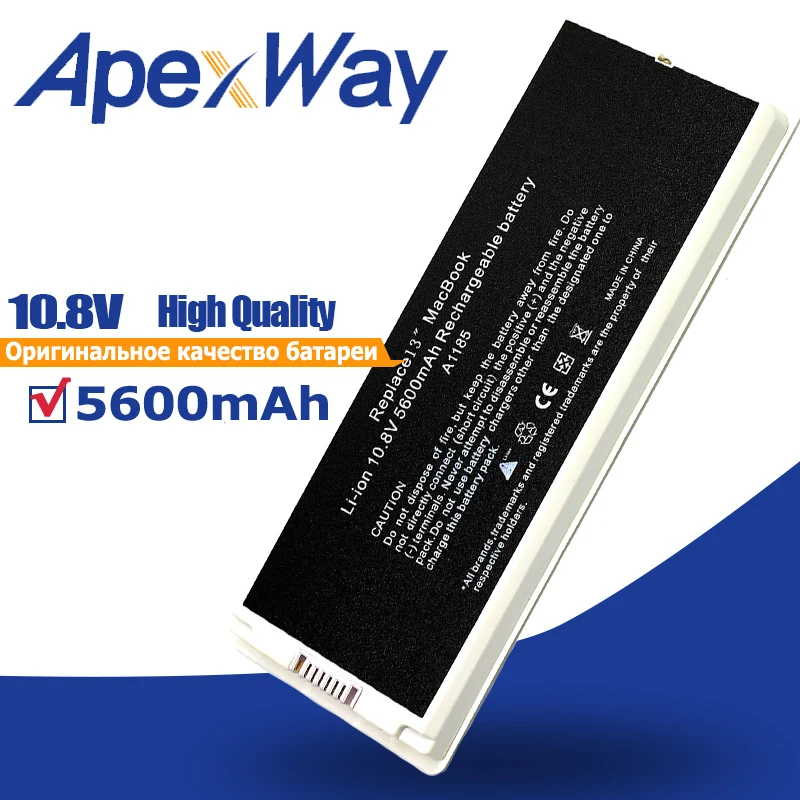 Аккумулятор для ноутбука A1185 10 8 В 55 Вт/ч серебристый MA561 MA566 Apple macbook 13 дюймов A1181 (2006