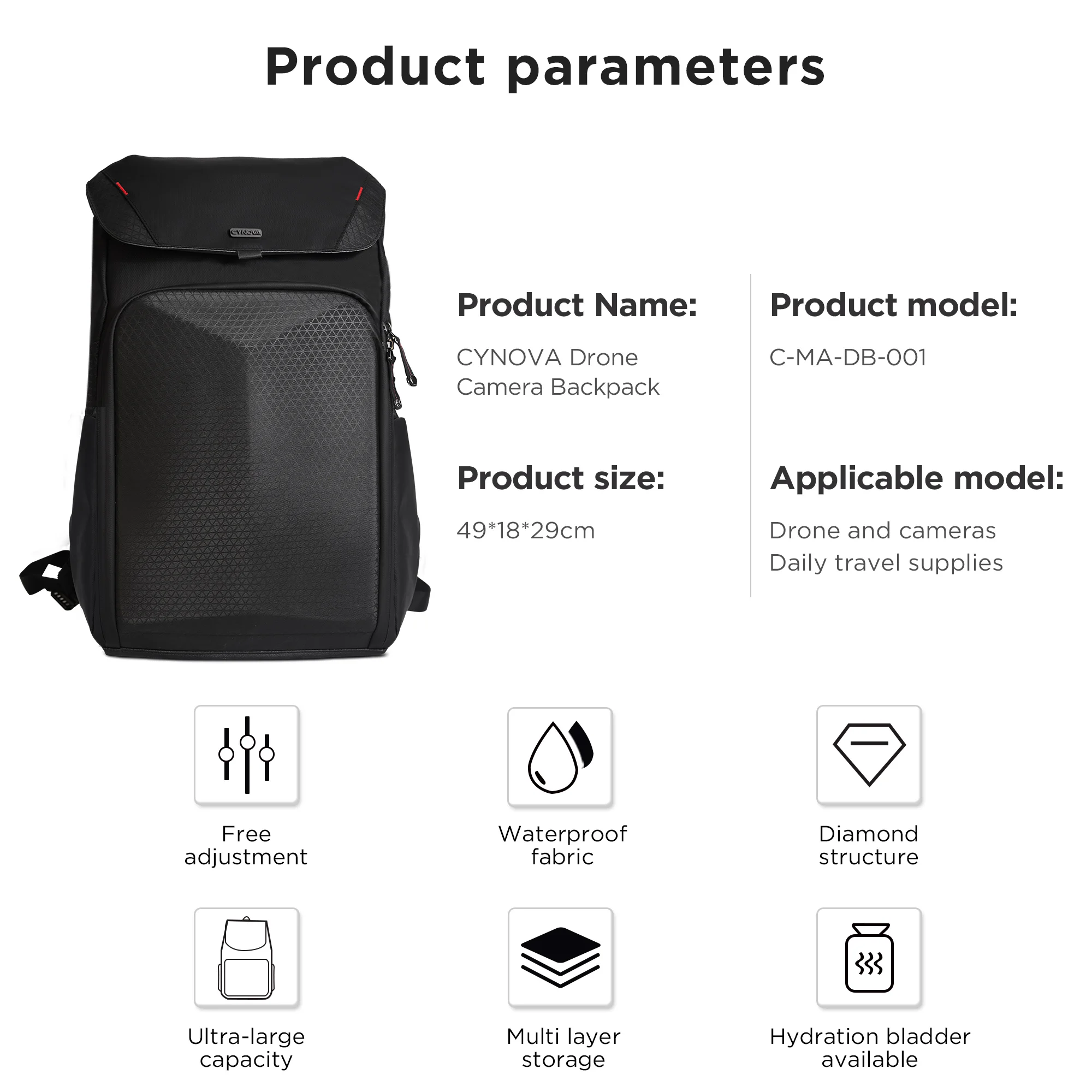 cynova drone camera backpack for dji mavic 3 cine air 2s mini se 2 zoom pro free global shipping