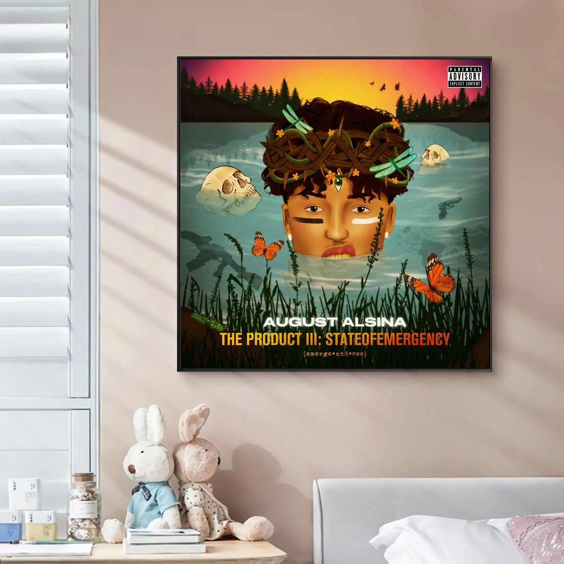 

Альбом с изображением музыкального альбома August alsina - The Product III, плакат на холсте, Рэп звезда, поп-рок-певец, домашняя настенная живопись, худож...
