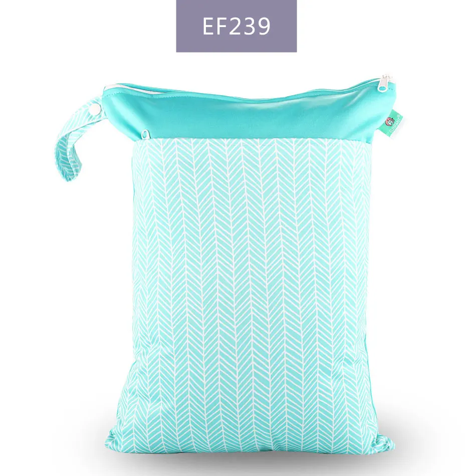 EF239-wet bag Elinfant 1 шт. многоразовая водонепроницаемая сумка для подгузников с модными принтами влажная сухая сумка для подгузников с двойным карманом тканевые сумки с ручками 30*40 см - Цвет: EF239-wet bag
