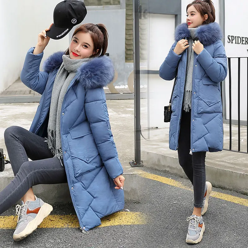 

Long Hooded Fur Coat Patchwork Winter Down Jacket Women Oversize Jacket Cotton Padded Wadded Parkas Wind Breaker Sleeves
