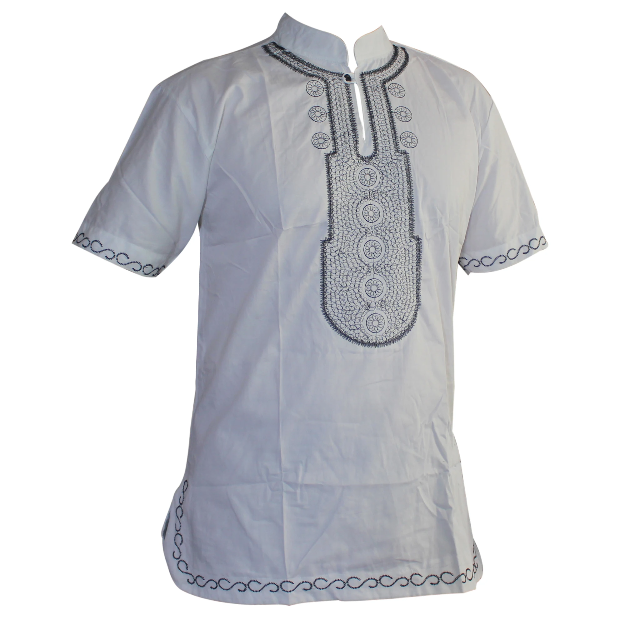 

Ethnic t-shirt Tops Men's African Clothes Luxury Metallic Printed Dashiki short