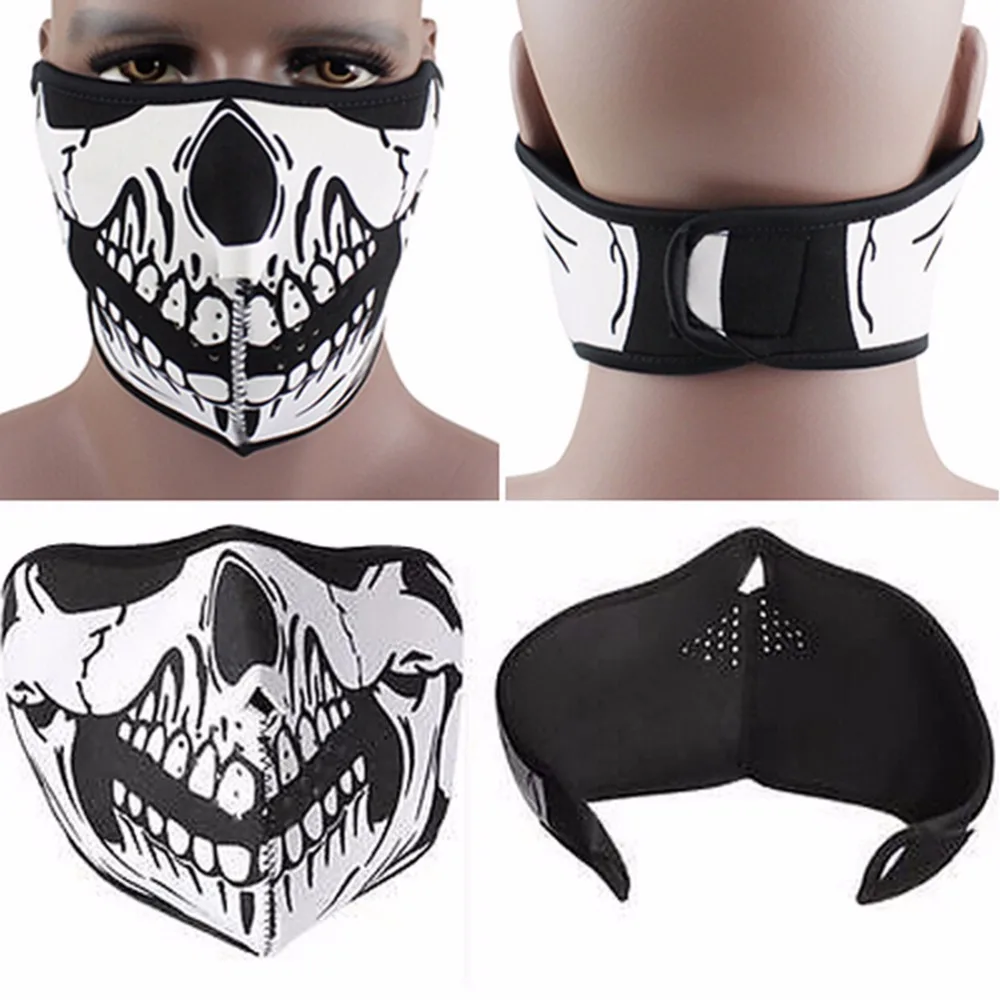 

3 Styles High Quality Skull Neoprene Half Face Mouth Mask Ski Snowboard Motorcycle Biker Sport Protection 1PC