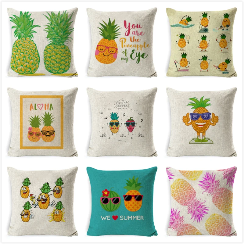 

Pineapple Fruit Pattern Cushion Cover Polyester Throw Pillow cover Car Home Decor Decoration Sofa Bed Decorative Pillowcase