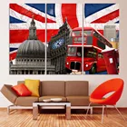 Флаг Англии, флаг автобуса, государственный капитал, HD холст, искусство, настенная живопись для гостиной, домашний декор, 3 шт.