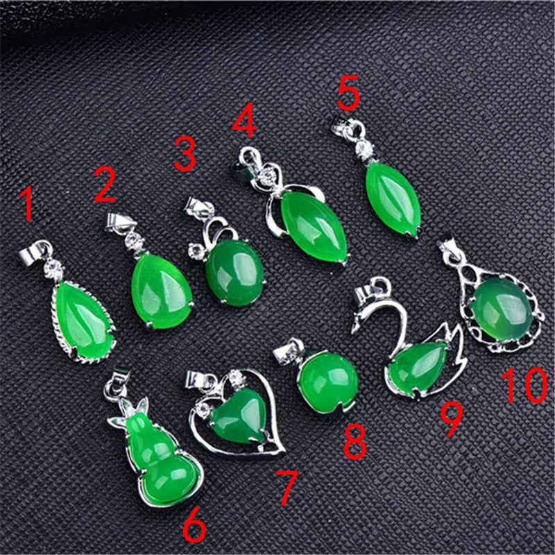 Оптовая продажа подвеска из натурального зеленого нефрита серебро 925 пробы