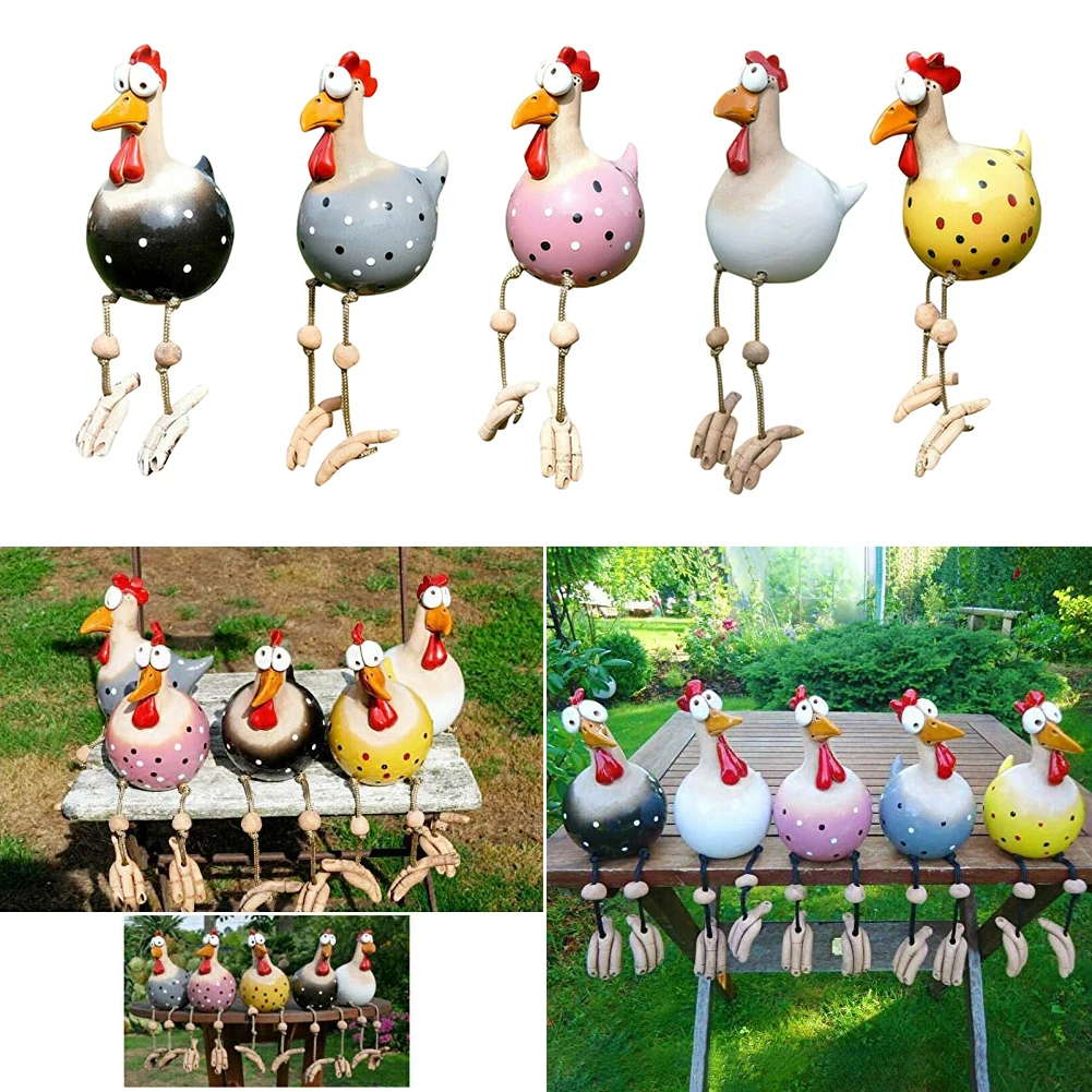 

Tuin Decoratie Cute Resin Plug Chicken Sculpture Outdoor Craft Mothers Day Garden Hen Rooster Figure Ornament Home Animal Statue