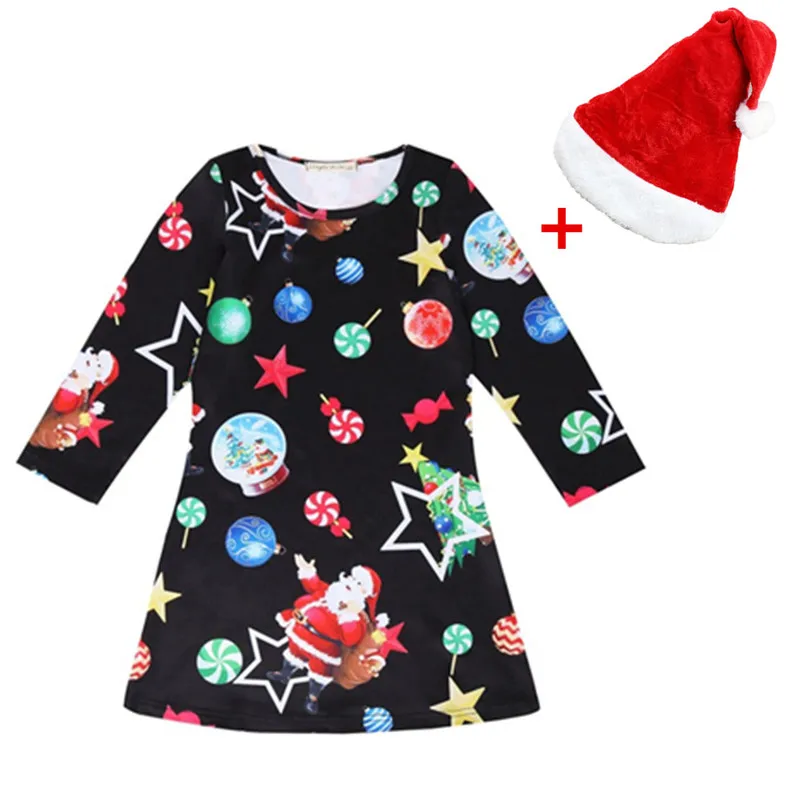 Платье Санта Клауса Новый рождественский костюм Санты для девочек новогодняя