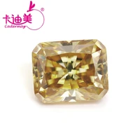 cadermay synthetic moissanite diamond stones radiant cut champagne yellow gemstones for sale