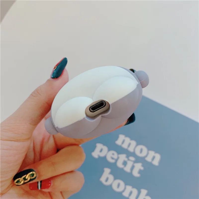Милый чехол для AirPods 2 силиконовые bluetooth наушники чехол для Airpods Мультфильм защитный чехол стереоскопическая Акула с брелком