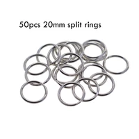 lot of 50 0 8inch 20mm 304 stainless steel angle edged circle split key rings keycahins diy fishing