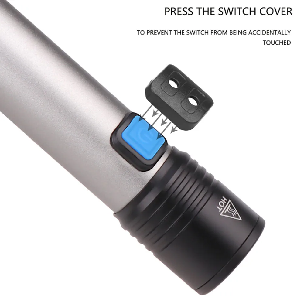 

T6 LED Tactical Flashlight USB Rechargeable Torch Zoomable 4 Modes Light Tactical Flashlight LED Flashlight