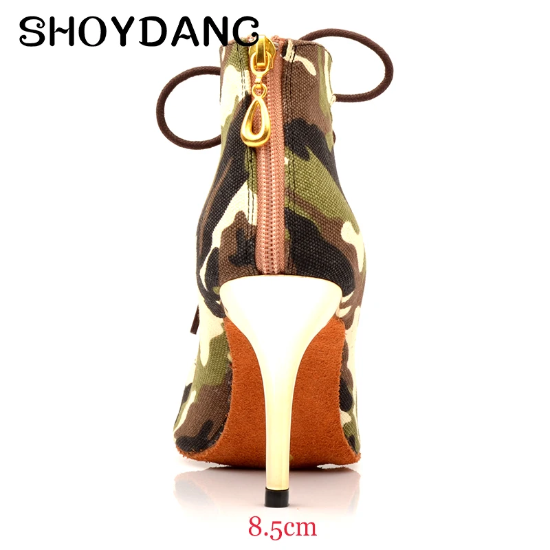 Туфли женские камуфляжные для латиноамериканских танцев обувь бальных на