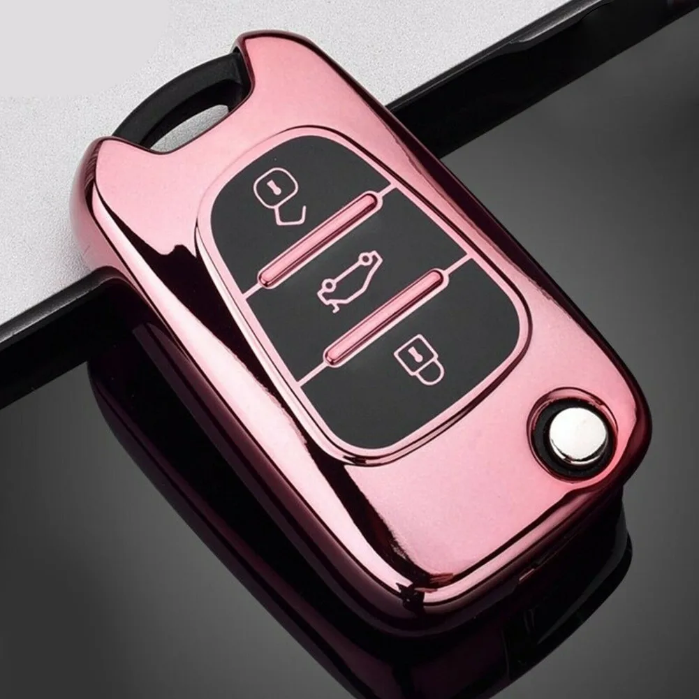 

Remote Flip Key Chain Rose Gold TPU 1 Pc Car Cover For KIA K2 K5 Sportage Ceed Picanto