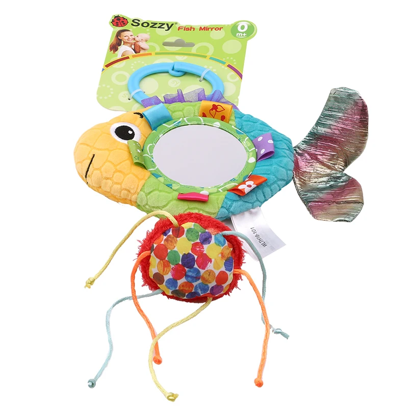 

Baby Toy Stuffed Plush Baby Rattles Toddler Car Seat Fish Mirror Infant Stroller Hanging Newborn Educational Toy 0-12 Months