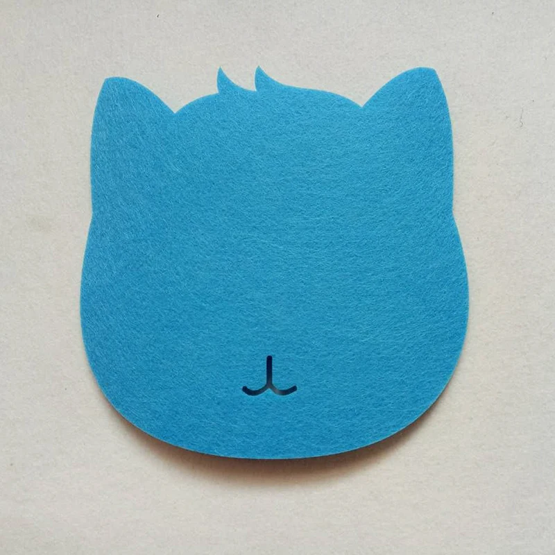 Горячая Распродажа яркие цветные войлочные коврики для мыши с мультяшным котом 20