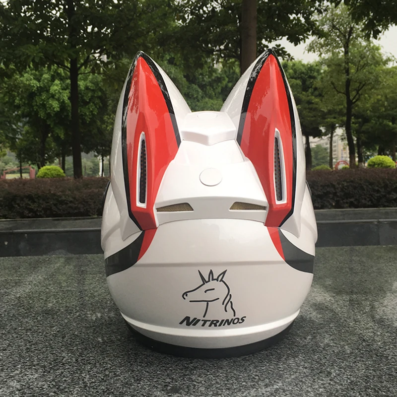 Мотоциклетный шлем противотуманная маска на все лицо с рисунком милого кота |