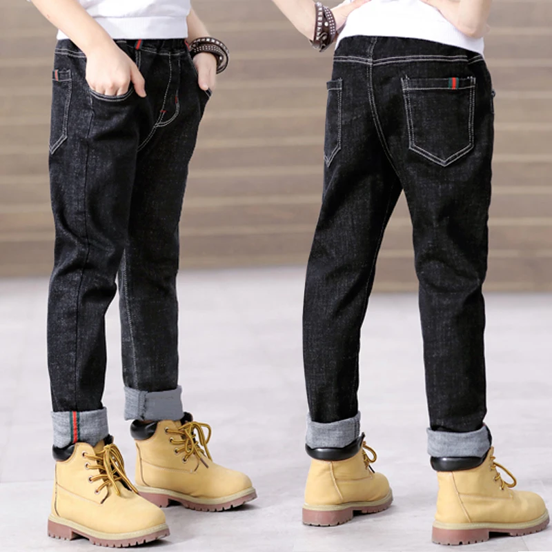 Джинсы для мальчиков ясельного возраста хлопковые брюки из денима с эластичным