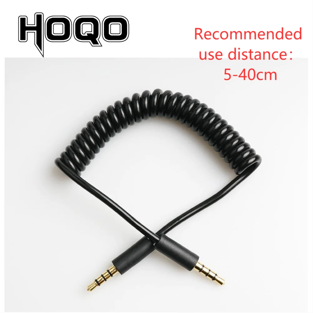 

3.5mm TRRS connector Spring Coiled Cable For RODE Sc7 By VIDEOMIC GO Video Micro-type Mics 1/8‘’4 pole Audio cord