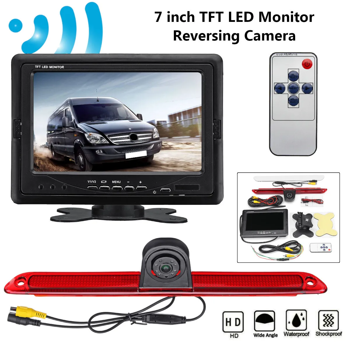 

Автомобильная камера заднего вида, система ПЗС с монитором 7 дюймов, для Mercedes Benz, Dodge Sprinter, VW Crafter