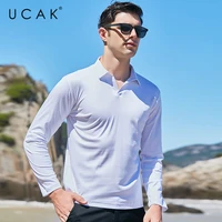 ucak brand spring autumn new arrivals high quality 100 soft cotton fashion collar long sleeve polo shirt men clothing u5338