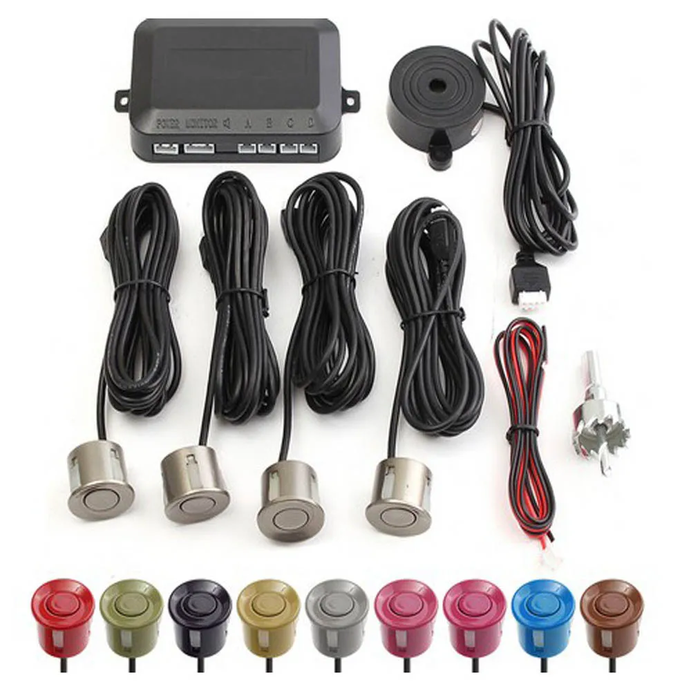 LED Display Car Parking Sensors 4 Radars Kits 22mm Ultrasonic Monitor Detector System Automobile Security Alert System
