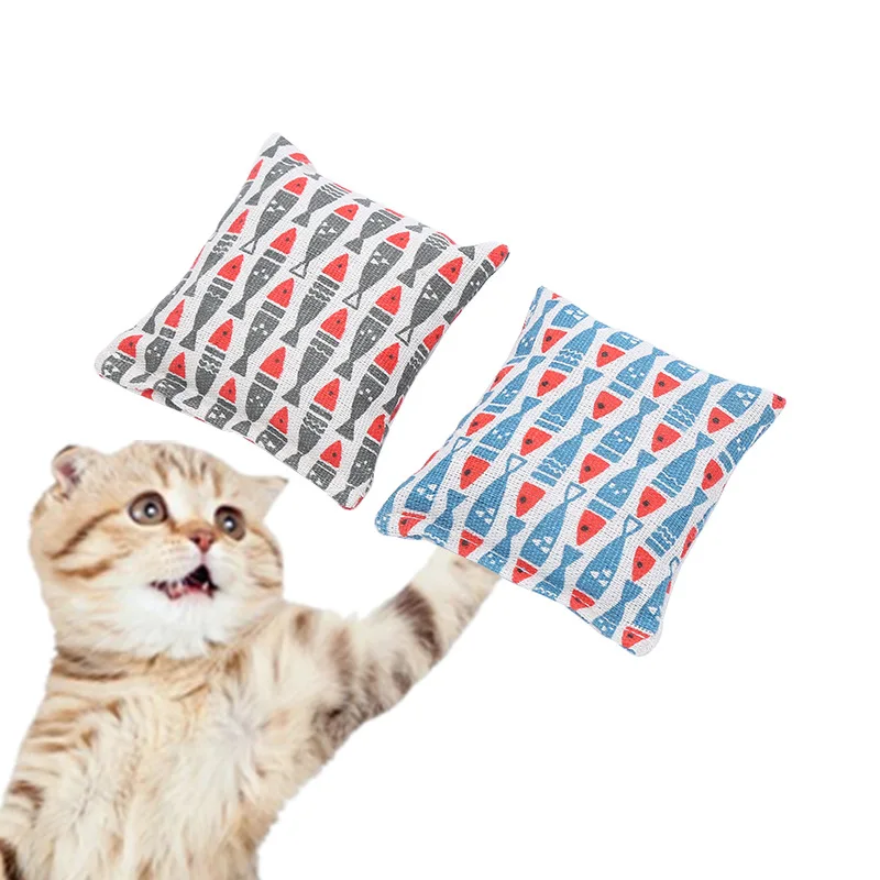 

Cat Toy Catnip Canvas Sachet Fish Cotton Stuffed Toy Pet Supplies for Cats Cat Accessories Pet Toys Cat Toys Interactive
