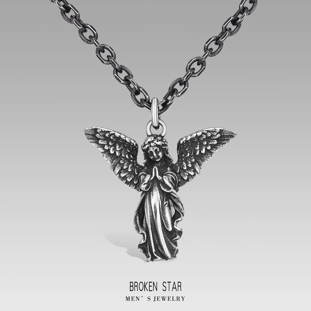 Цепочка с подвеской в виде ангела и крыла улыбки цепочка унисекс из нержавеющей